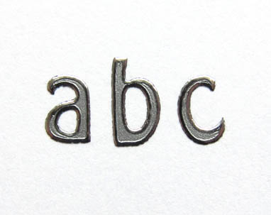 Sticker Kleinbuchstaben silber